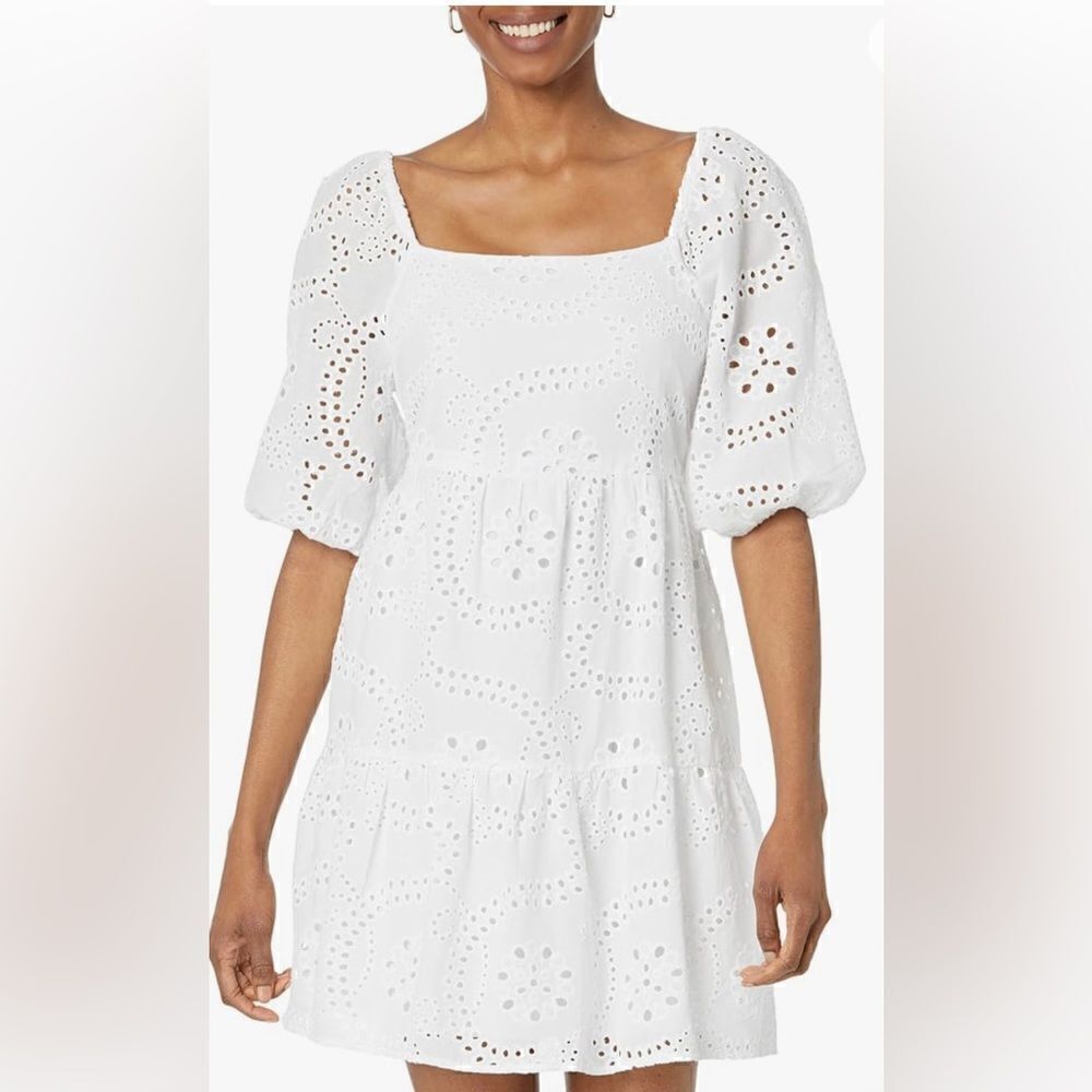 Sanctuary Weekend Eyelet Babydoll Dress White
